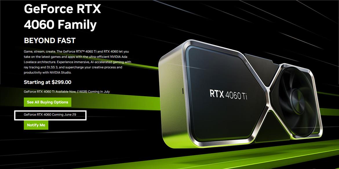 NVIDIA Confirms $299 GeForce RTX 4060 Will Arrive Early, What To Expect