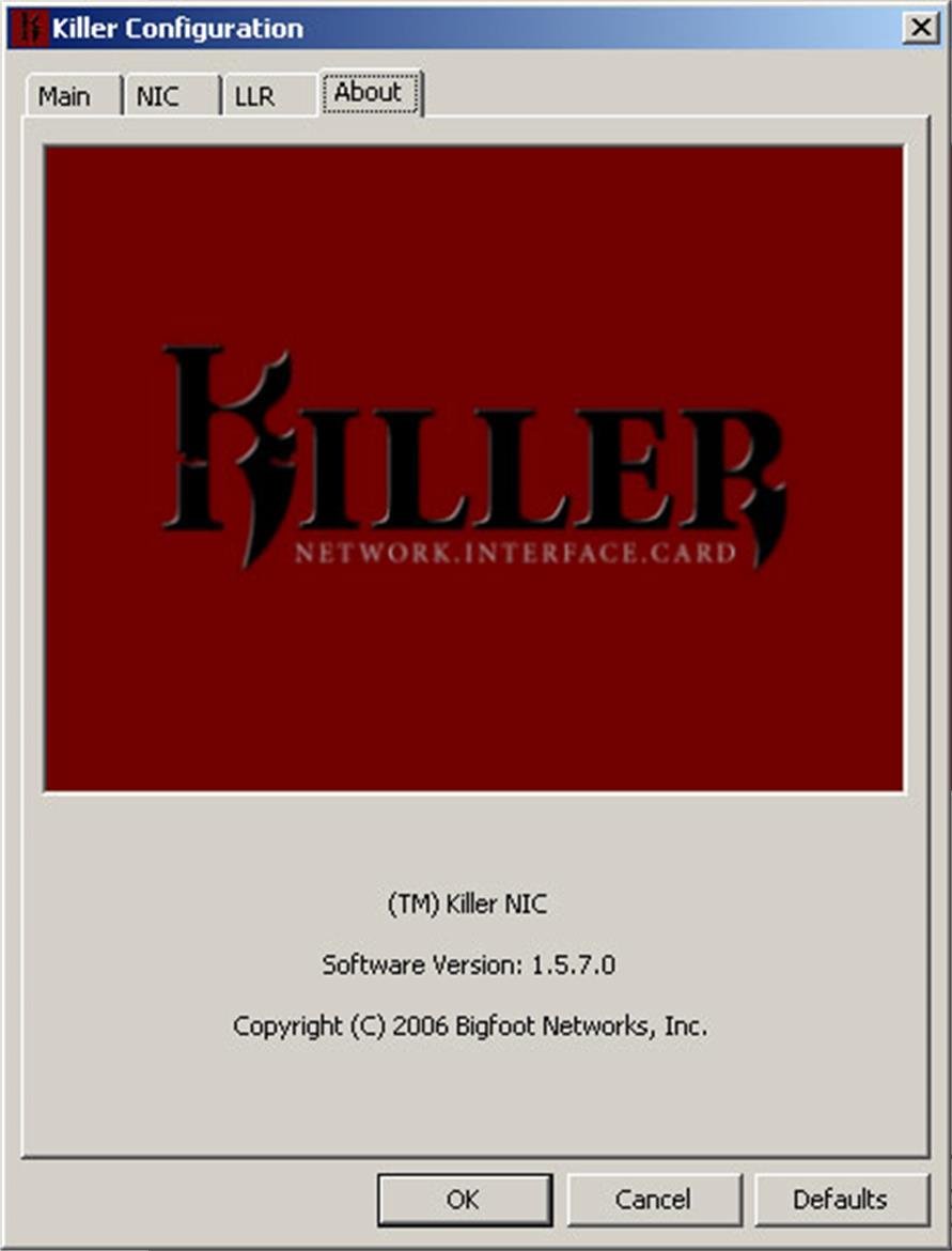 Bigfoot Networks Killer Network Interface Card