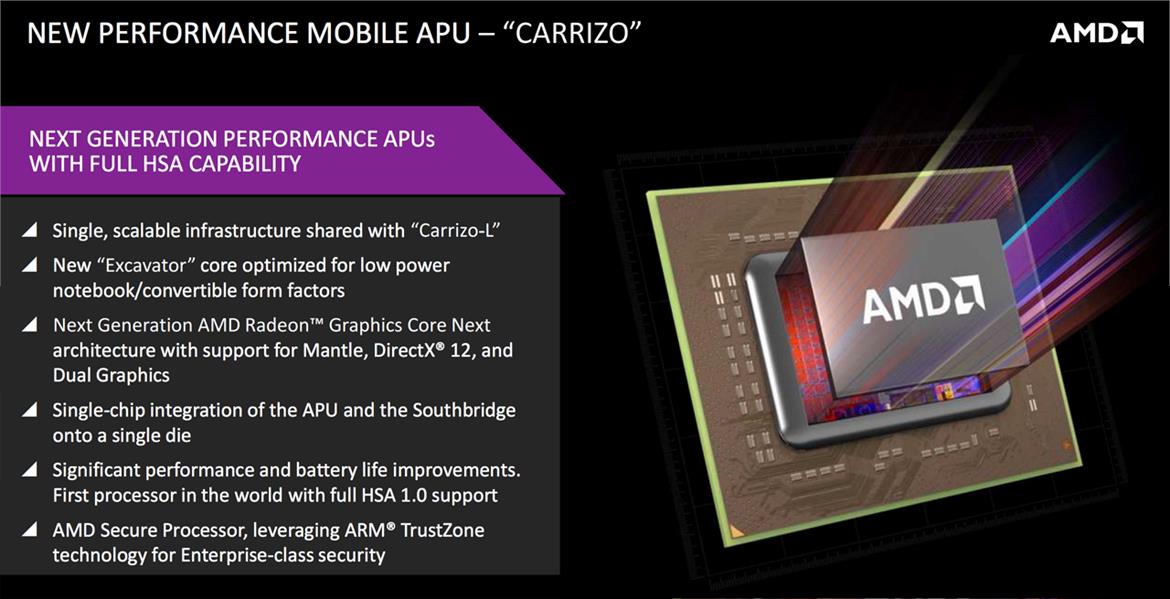 AMD Carrizo APU With Excavator Core Architecture Targets Higher Efficiency, Longer Battery Life