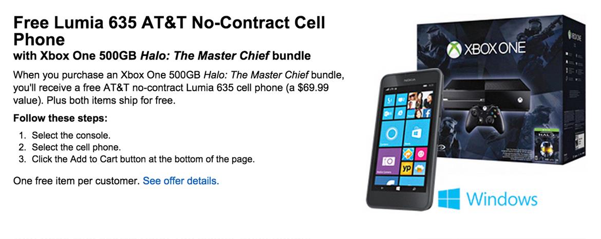 Purchase 'Xbox One Halo: The Master Chief' Bundle At Best Buy And Receive Free Lumia 635