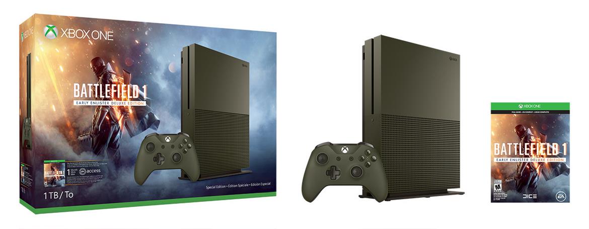 Microsoft Preps Battlefield 1 Storm Grey And Military Green Xbox One S Bundles