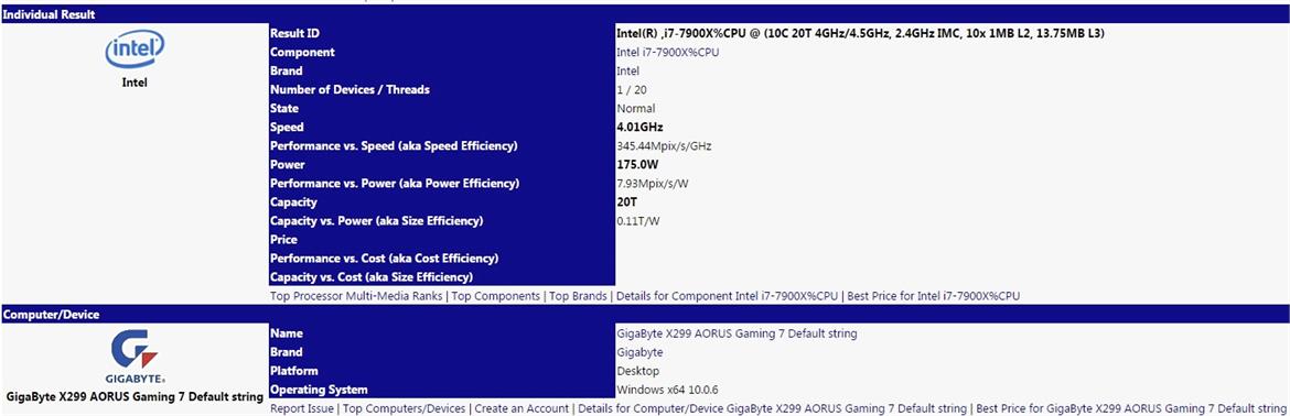 Intel 10-Core Skylake-X Core i9 7900X Leak Suggests 4GHz Base Clock And 4.5GHz Turbo