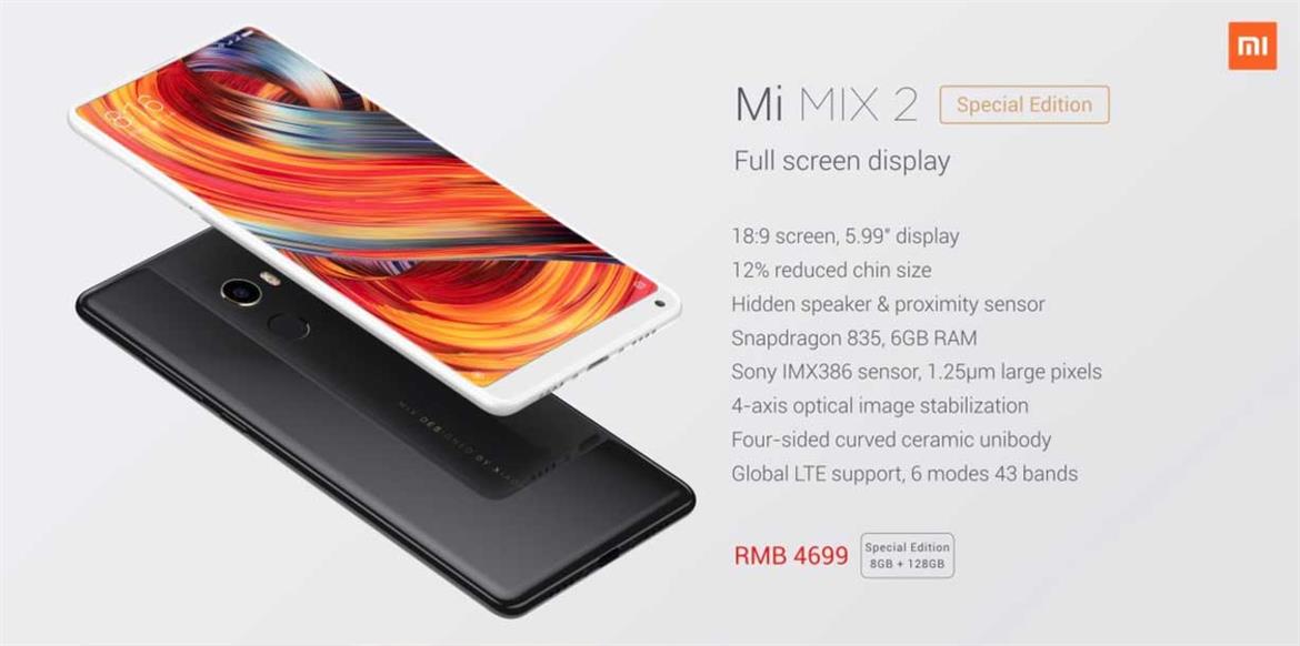 Xiaomi Mi Mix 2 Debuts With Snapdragon 835 And Bezel-Less Ceramic Unibody 