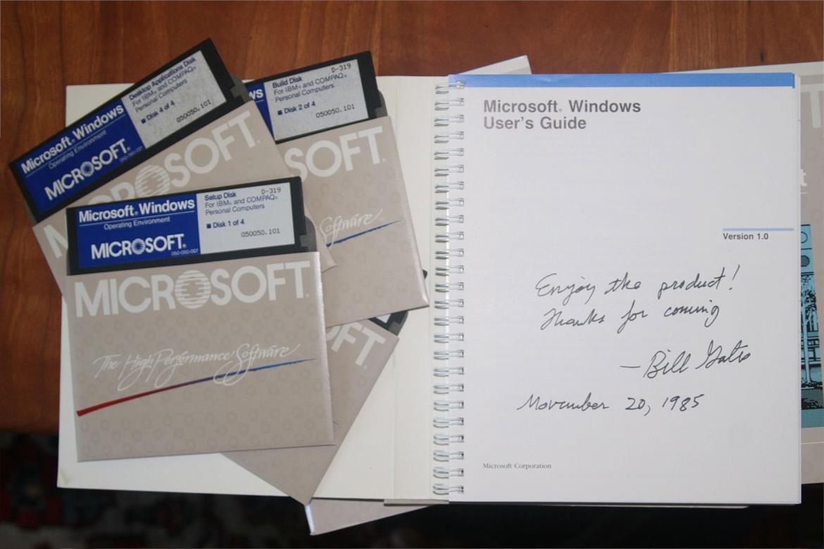 An Original Copy Of Windows 1.0 OS Signed By Bill Gates Hits eBay