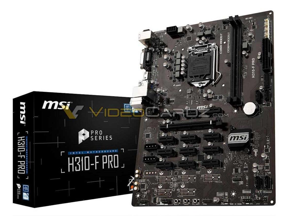 MSI H310-F PRO Coffee Lake Motherboard For Cryptocurrency Miners Leaks Ahead Of Schedule