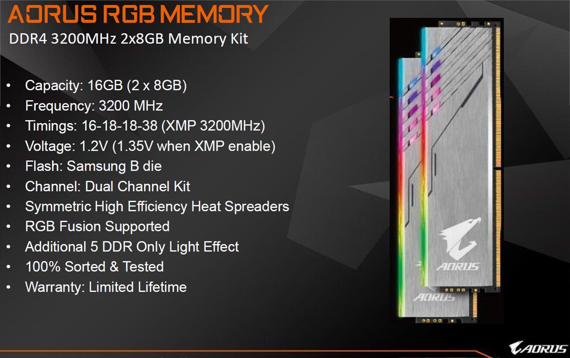 Gigabyte AORUS RBG DDR4 Memory, Gold PSU And M5 Mouse Debut At Computex