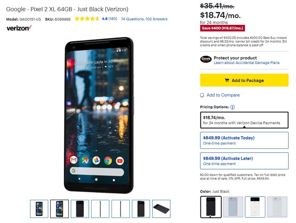 Best Buy's Smoking Pixel 2 XL Deal Offers $400 Savings