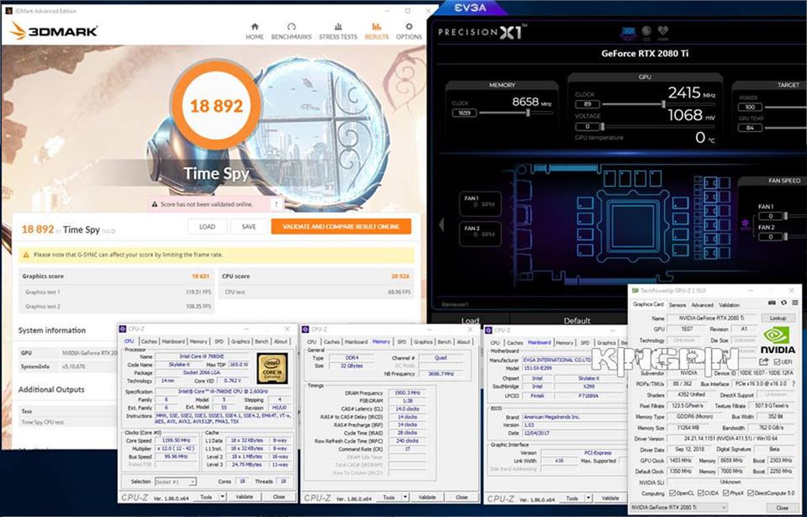 GeForce RTX 2080 Ti Overclocked To 2.4GHz GPU And 17Gbps GDDR6 Crushes 3DMark World Records