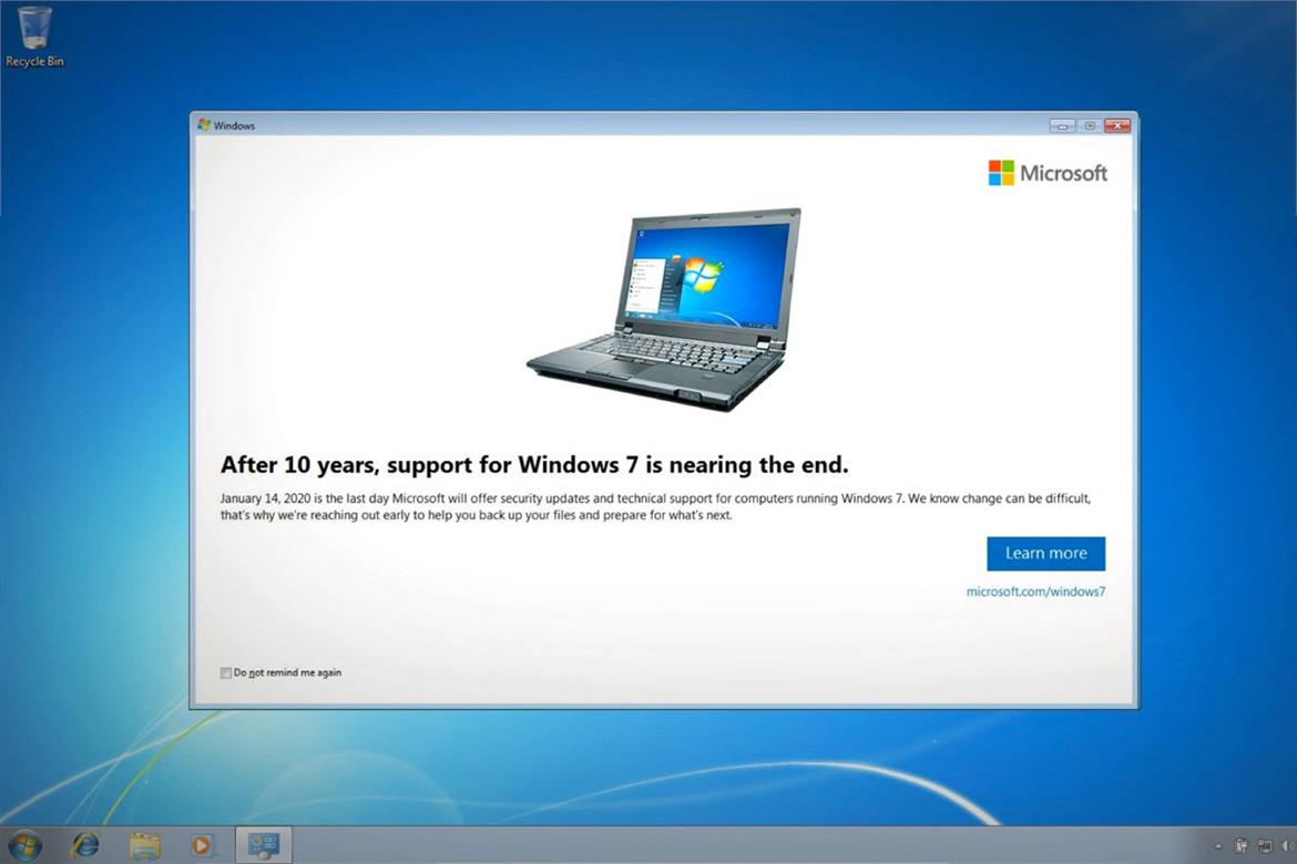 Microsoft's Windows 7 Nag Screens Arrive Warning Of Impending Support Doom
