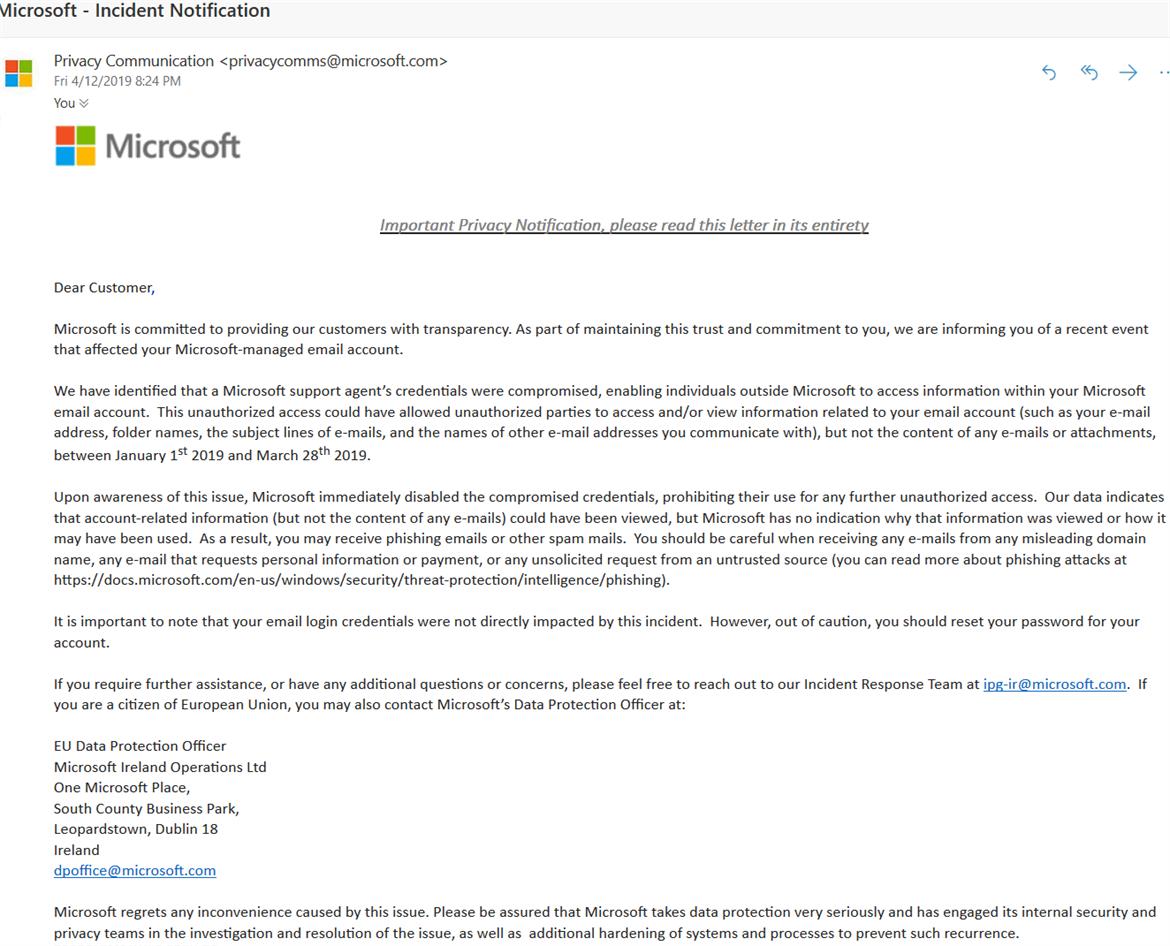 Microsoft: Here's Your Outlook And It May Have Been Hacked