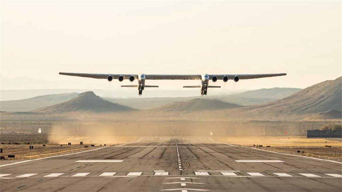 World’s Largest Plane, Stratolaunch Roc Takes Flight Over California’s Mojave Desert