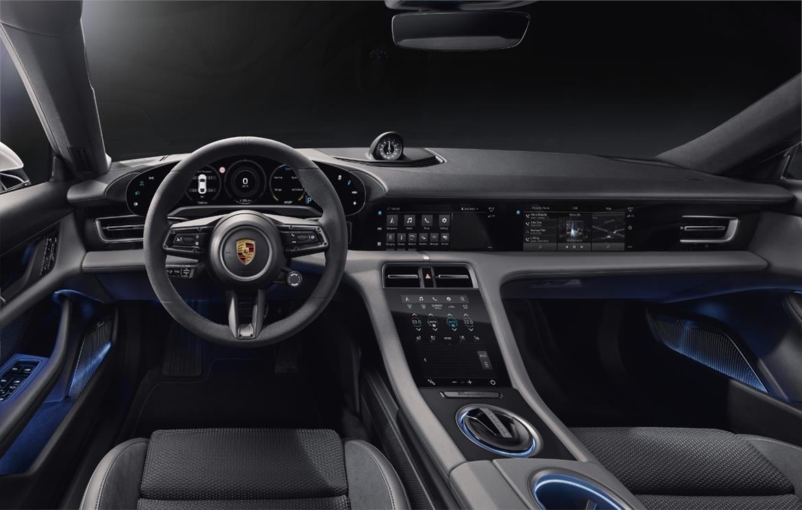 Porsche Teases Taycan EV's Futuristic Interior Fully Decked Out With Multiple Displays