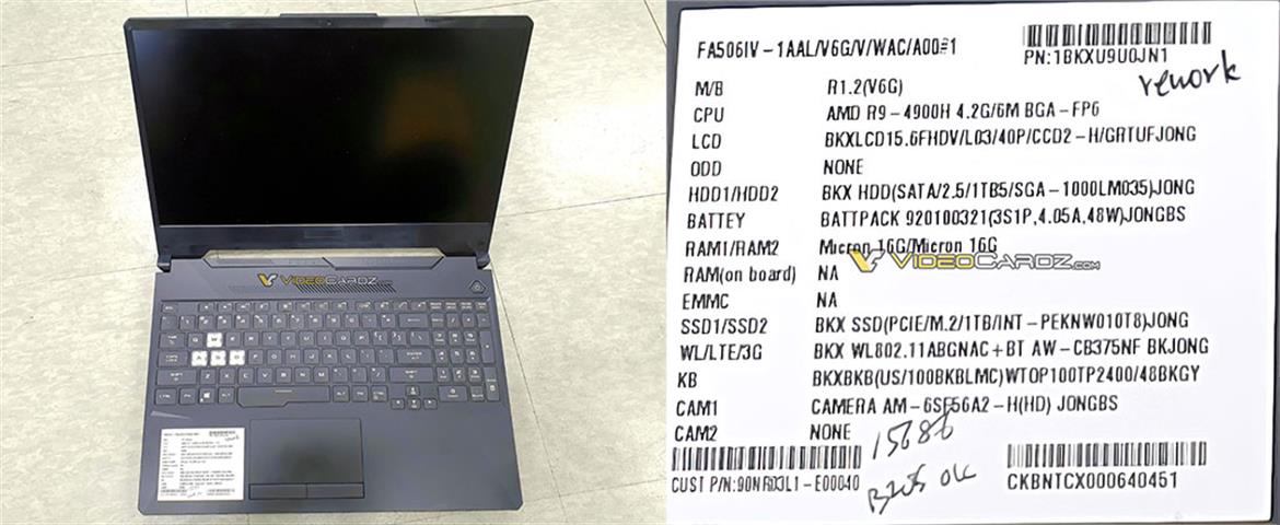 ASUS TUF Gaming AMD Ryzen 9 4900H Gaming Laptop Leaks With 4.2GHz Boost