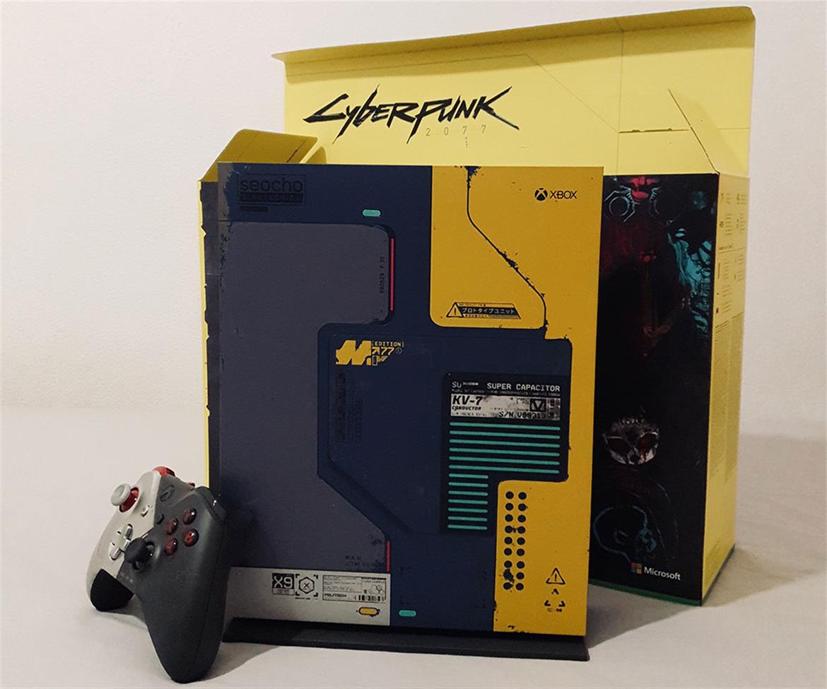 Xbox One X Cyberpunk 2077 Edition Console Stars In A Photo Shoot Looking Rough And Ready