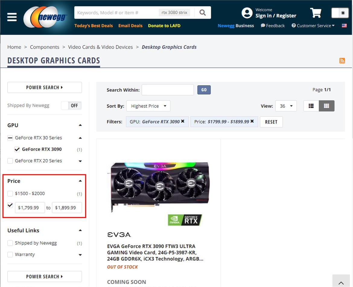 Custom GeForce RTX 3090 Ampere Cards Could Be Rare And Expensive According To Newegg Price Leak