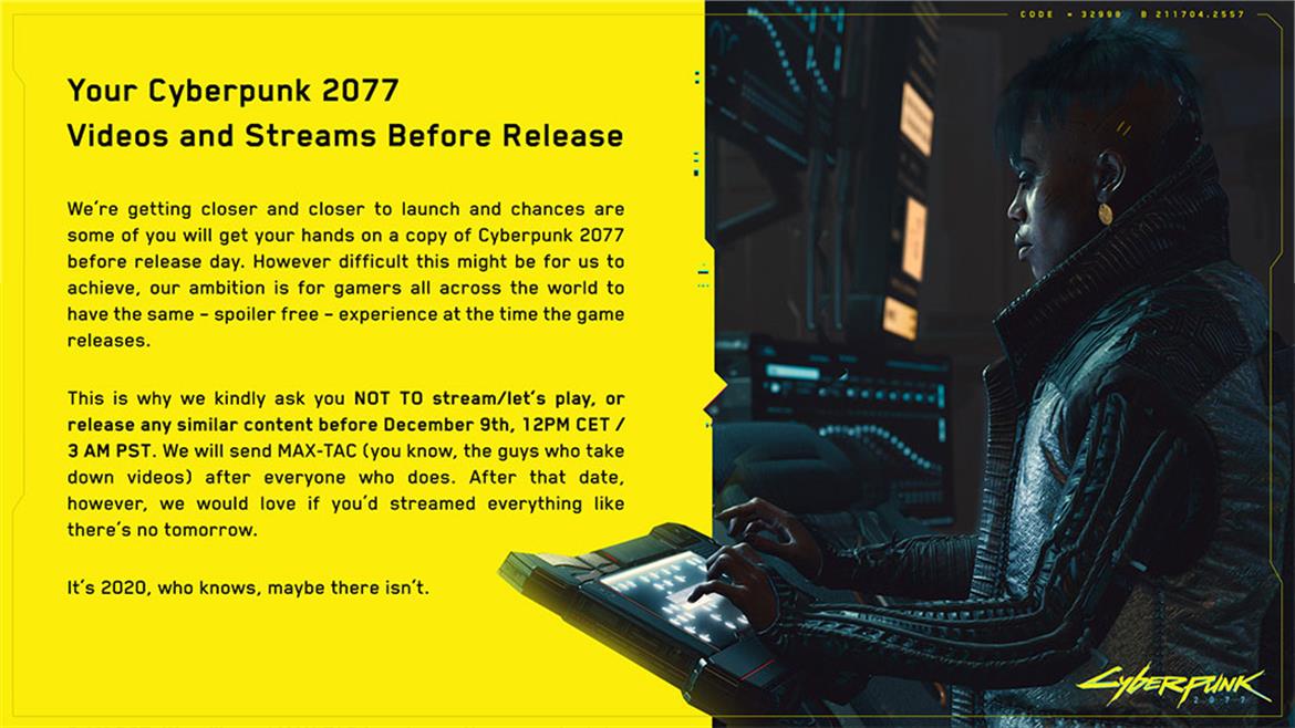 CD Projekt Red Pleads No Spoilers As Gamers Receive Cyberpunk 2077 A Week Early