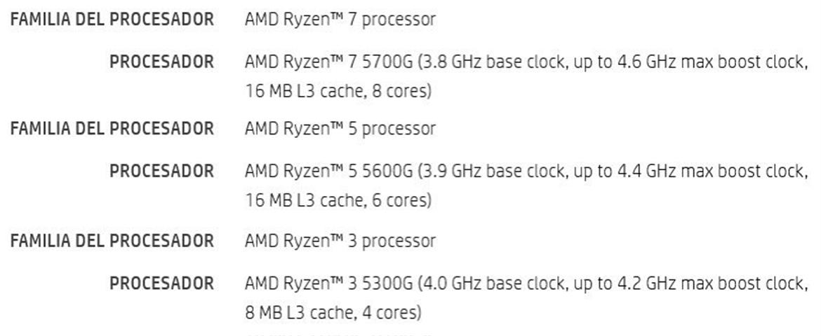 AMD Ryzen 5000G Zen 3 Cezanne Desktop APU Family Specs Leaked In Full