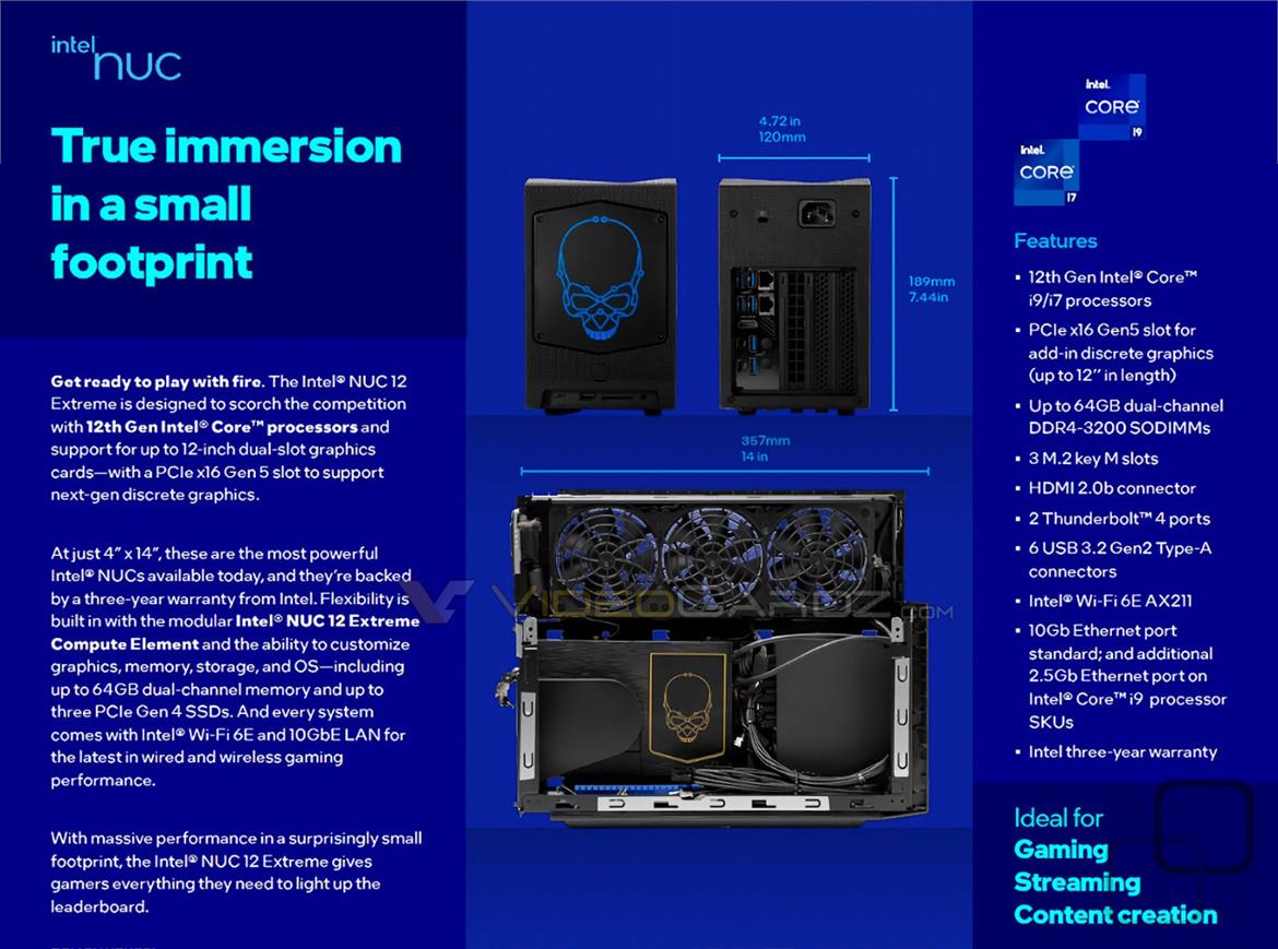 Intel NUC 12 Extreme Dragon Canyon PC Brings Alder Lake To Battle In Specs Leak