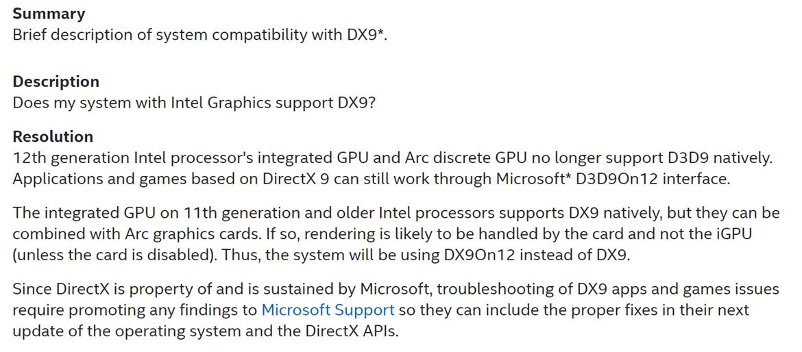 Intel Xe And Arc Graphics Lack DX9 Support Forcing DX12 Emulation