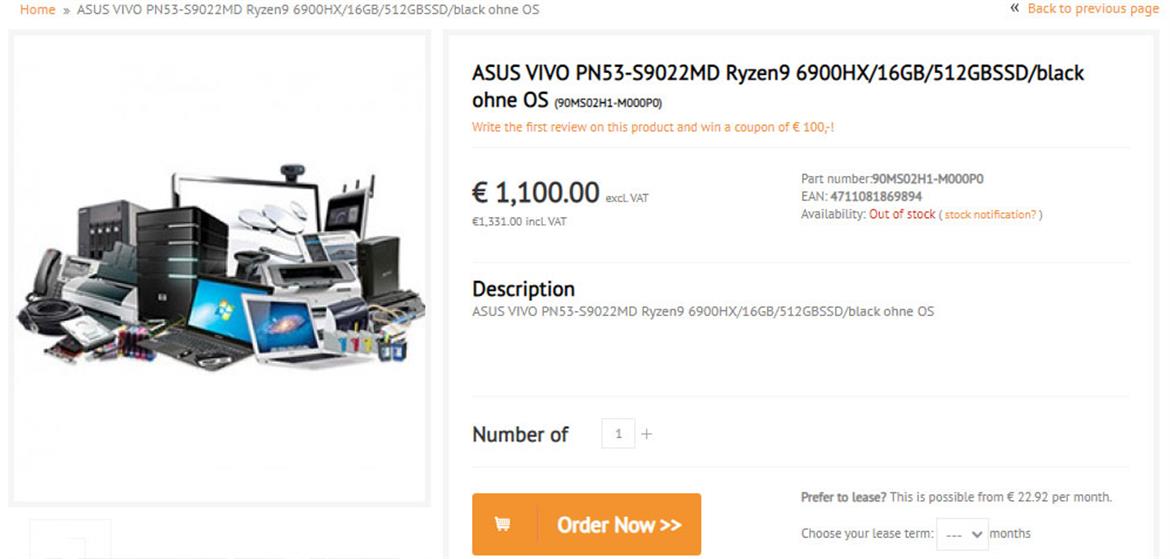 ASUS Mini PC Flaunting A Ryzen 9 6900HX Rembrandt APU Shows Up At Retail