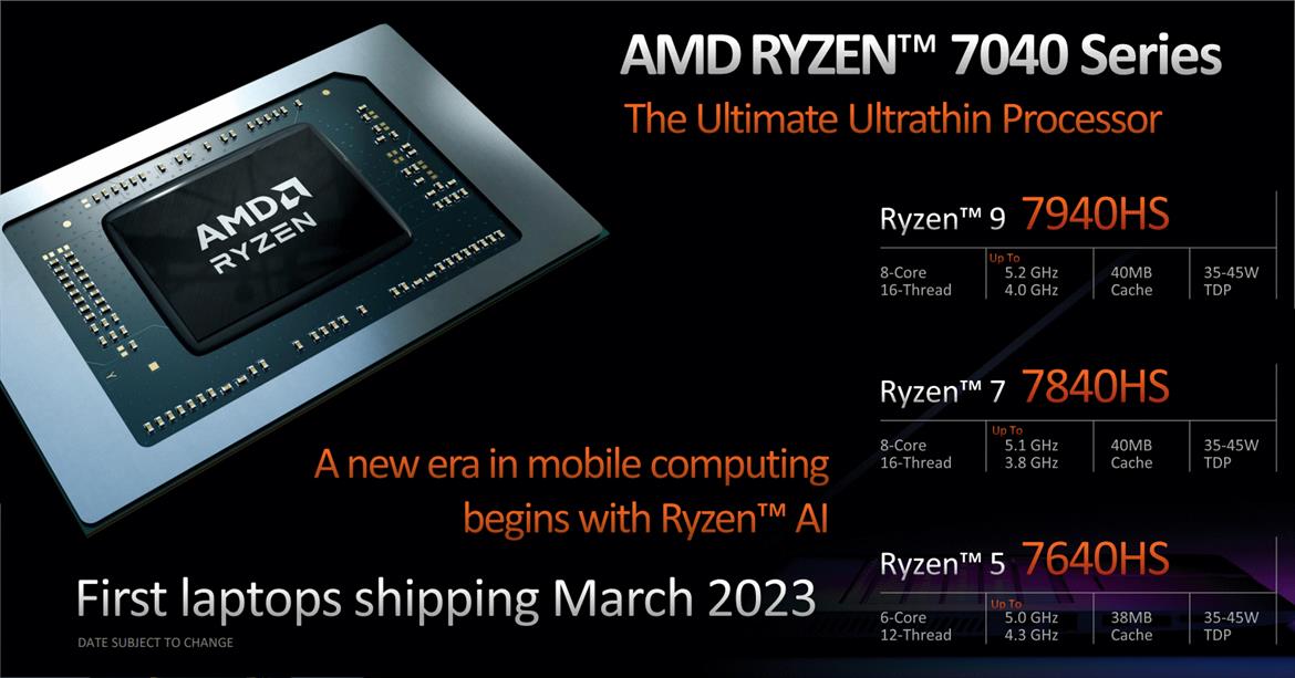 Zen 4 Goes Mobile At CES With Four New Ryzen 7000 Laptop CPU Families