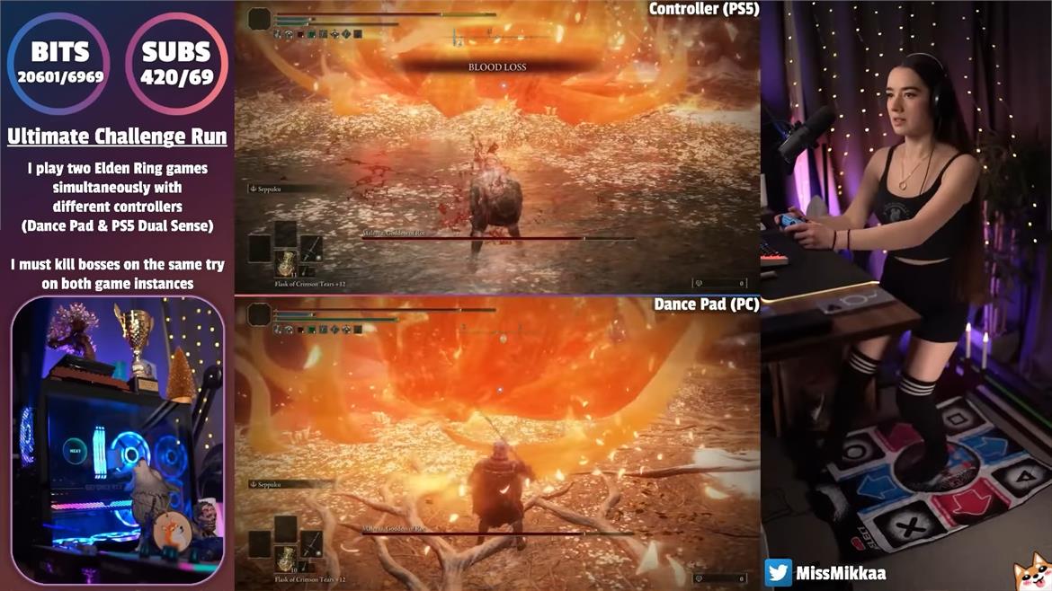 Watch This Dancing Streamer Stunningly Defeat Two Elden Ring Bosses Simultaneously